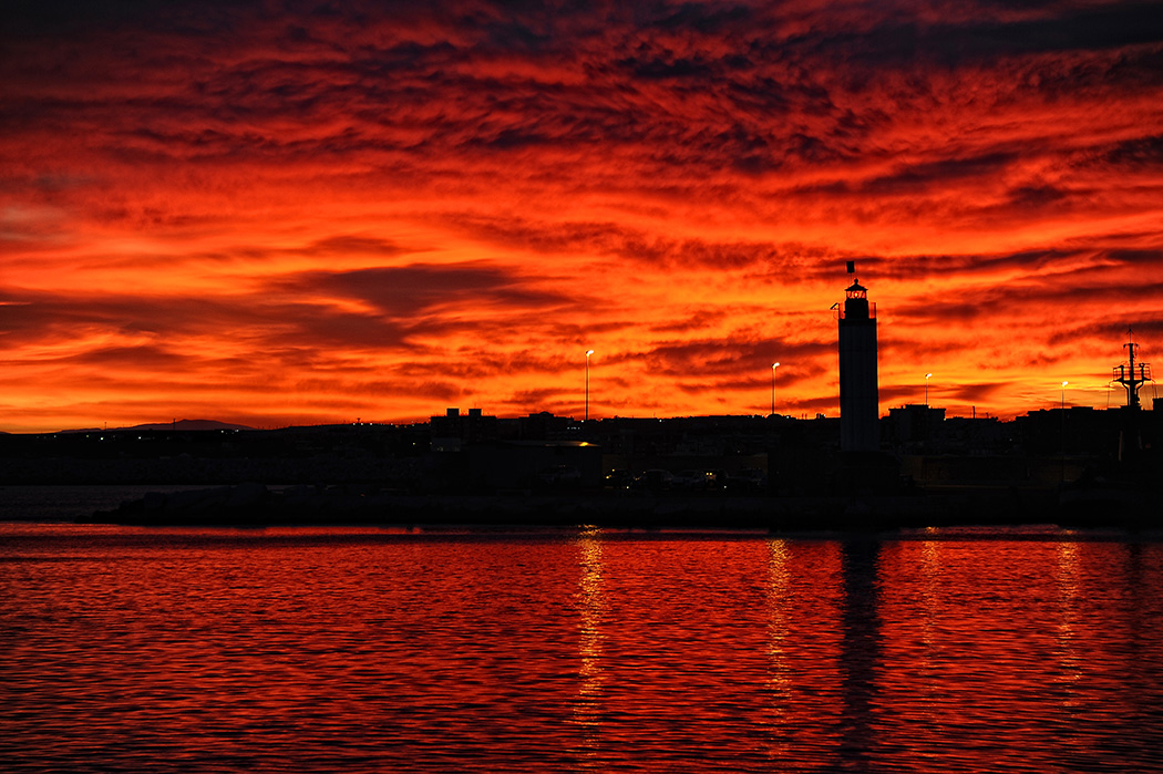 Tramonto di fuoco a Manfredonia