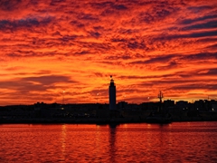 Tramonto di fuoco porto Manfredonia. Foto 015