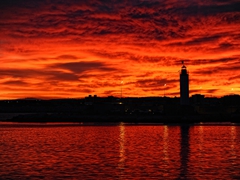 Tramonto di fuoco porto Manfredonia. Foto 018